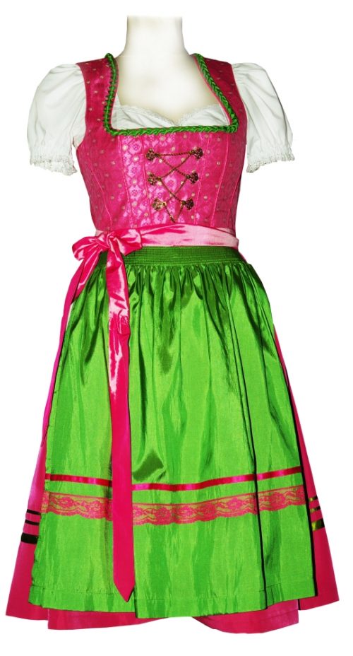 Dirndl Blümchen Pink-Grün