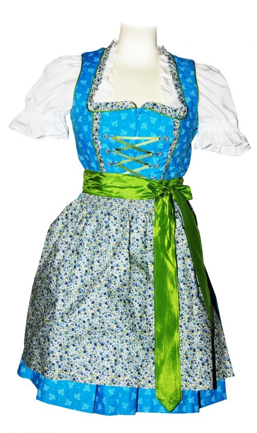 Dirndl Soraya Türkis Geblümt