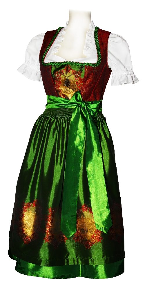 Dirndl Dunkelrot Schwarz Grün