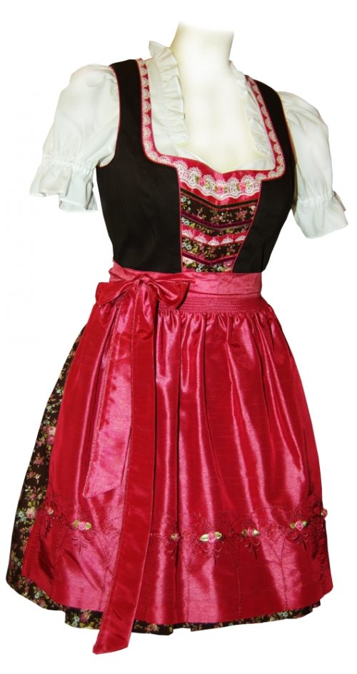 Dirndl Delphina Braun Rouge