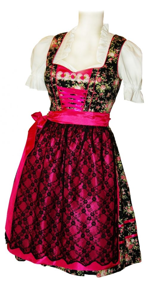 Dirndl Dolores Schwarz Fuchsia