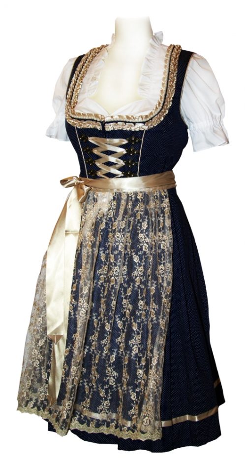 Dirndl Bärli Dunkelblauu Creme