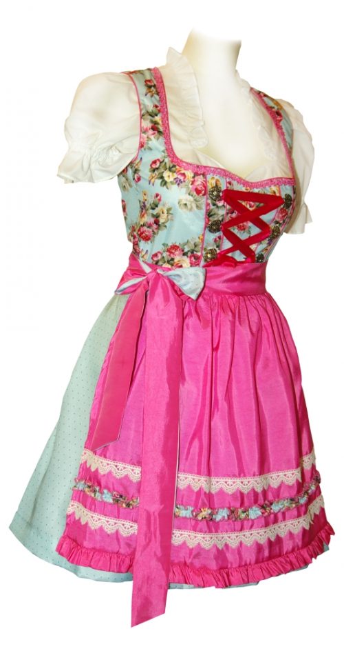 Dirndl Rösli Hellblau Pink