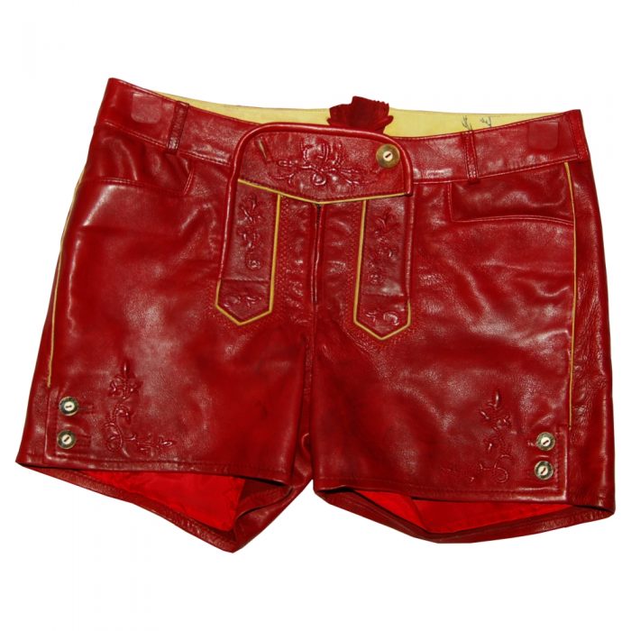 Damenlederhose Docht Rot