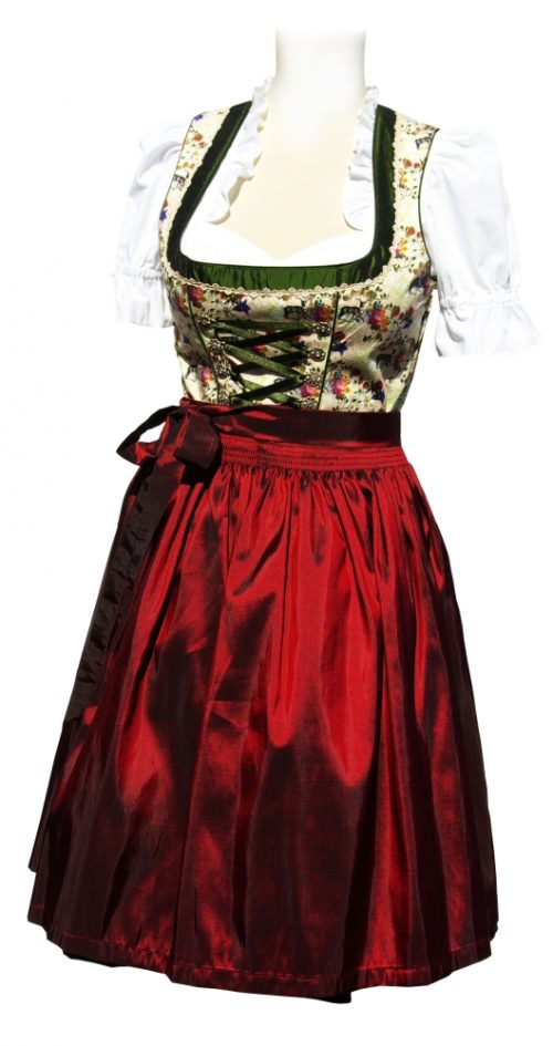 Dirndl Tillo Grün Bordo