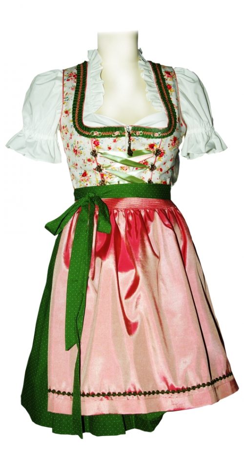 Dirndl Tinka Chreme Grün Rose