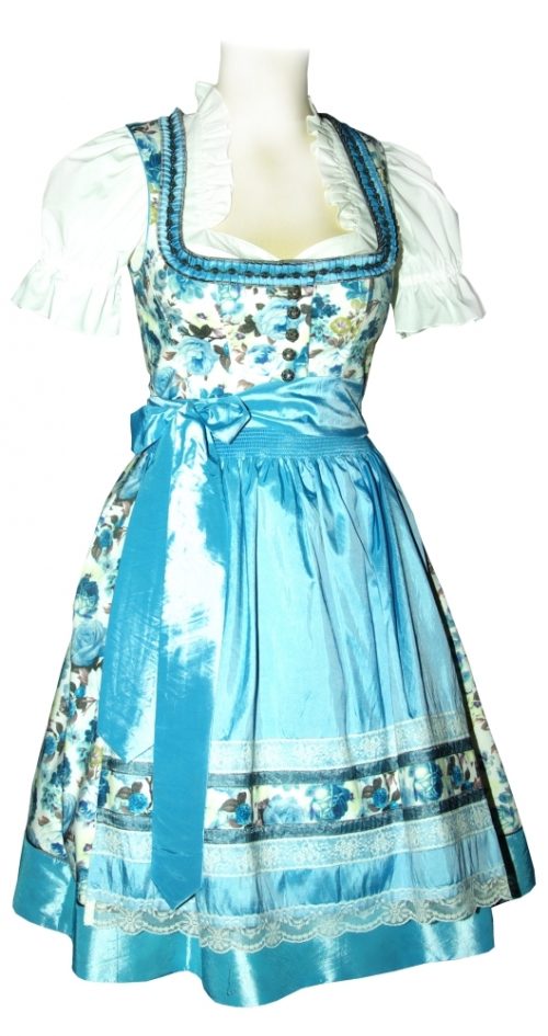 Dirndl Windrose Creme Eisblau