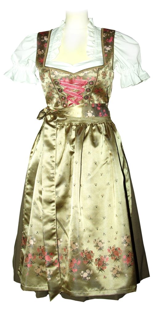 Dirndl Herzblatt Taupe Rosa