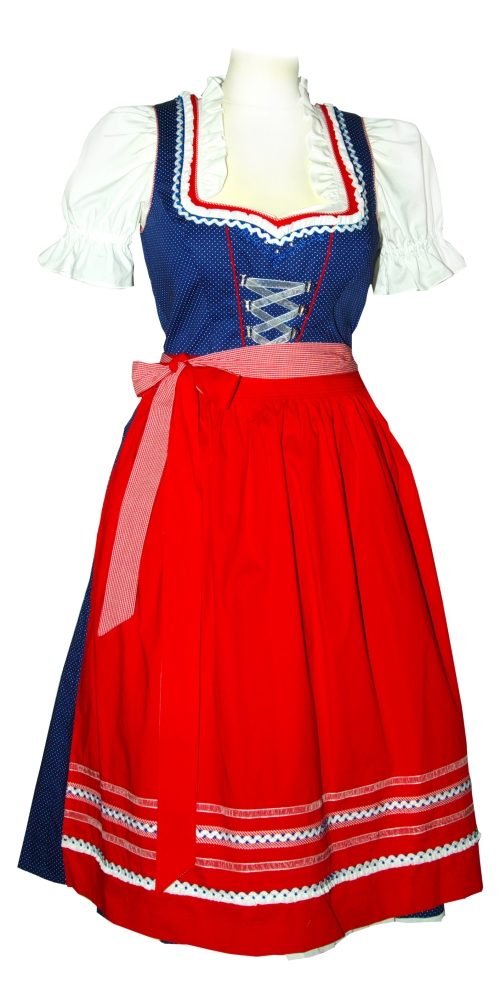 Dirndl Evelyn Rot Blau