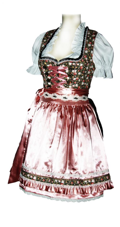 Dirndl Loni Blau Altrosa