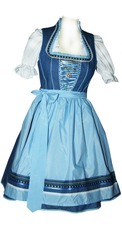 Dirndl Rosi Blau Altrosa