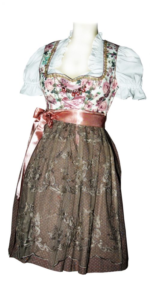 Dirndl Bnanne Braun Rosa