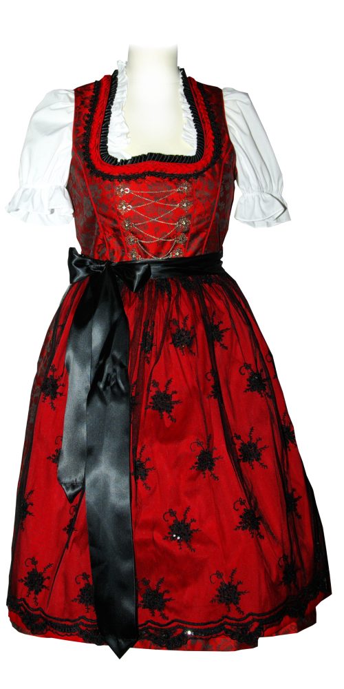 Dirndl Trixie Rot Schwarz