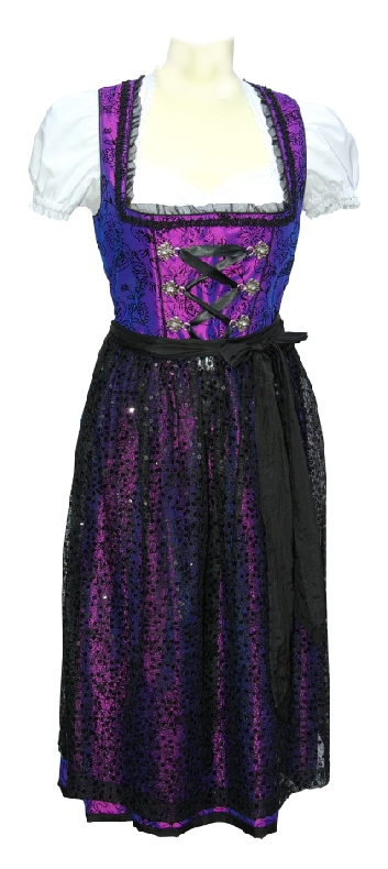 Dirndl Glitzi Lila Schwarz