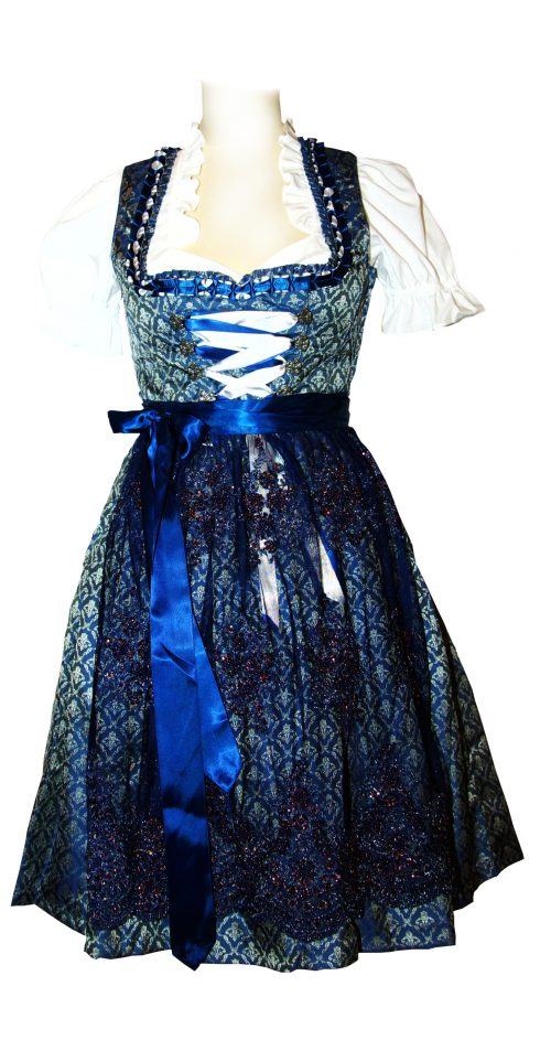 Dirndl Sylvi silber dunkelblau