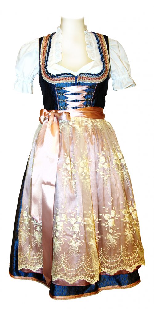 Dirndl Fliaga blau apricot