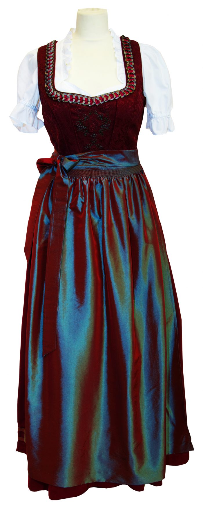 Dirndl Claudi bordeaux grün