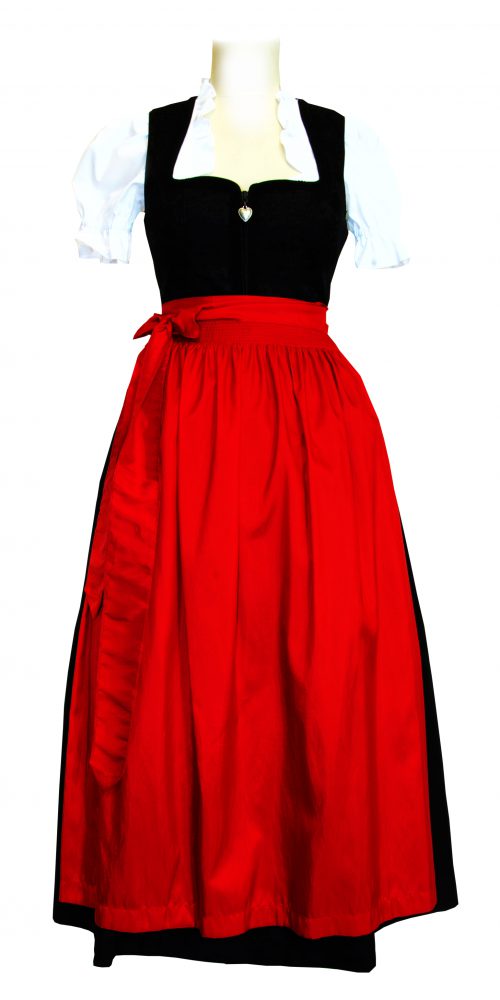 Dirndl schwarz mit Herz-Ausschnitt