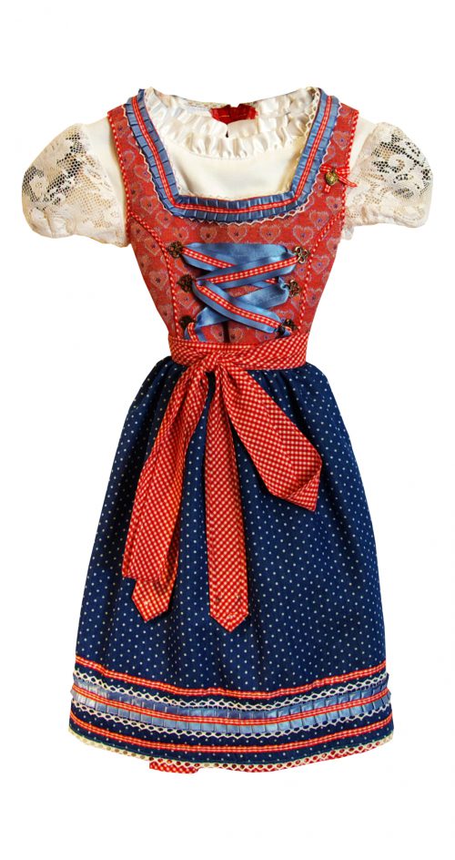 Kinderndirndl rot blau mit Bluse